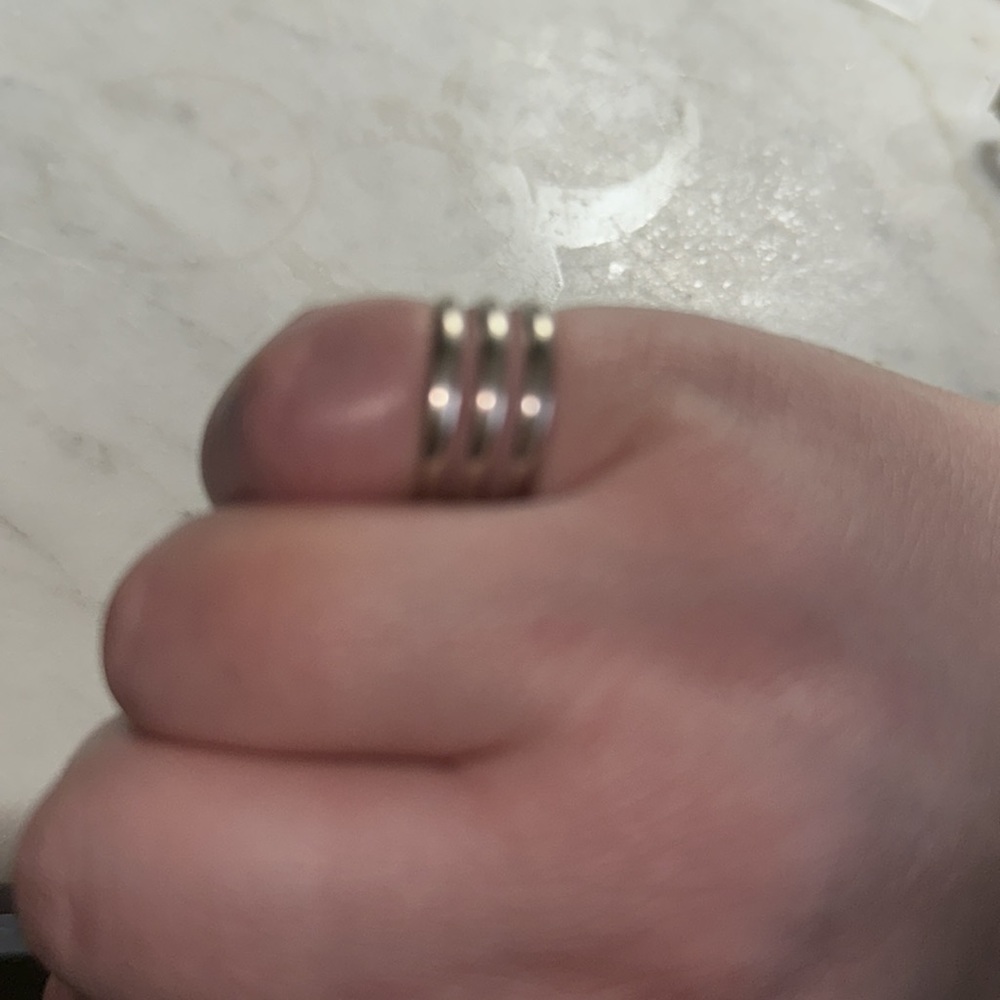 925 sterling silver 3 ring band sz 7 - Picture 9 of 9